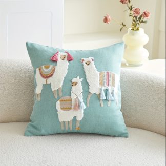1pc Moroccan Style Handmade Tassel Multi-Color Sheep 3D Embroidered Pillowcase for All Seasons, Commuting, Eid Al-Adha, Suitable for Living Room, Bedroom, Sofa, and Parties