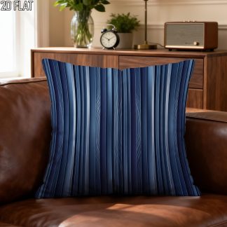 2D Flat 1pc New Year Modern Striped Throw Pillow Covers Navy Blue Cosy Decorative Pillowcases One Sided Printing for Living Room Bedroom Sofa Bed Decor Without Pillow Inserts, 2D Flat
