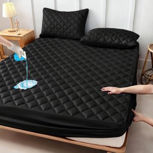 1pc Cooling Waterproof Mattress Protector For Children, Cool And Comfortable, Layered Fitted Sheet, Solid Color Bedding Design, 9-15 Inches Deep Pocket, Ideal For Bedroom, Guest Room And Hotel Mattress Protection, Available In Random Colors