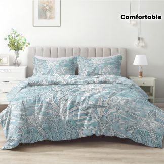 2u002F 3pcs Blue Ocean Duvet Cover, Soft And Comfortable, Queen Duvet Cover Bedding, Starfish Pattern Duvet Cover King Size, Seagrass Bedding for Bedroom(1*Duvet Cover + 1u002F 2*Pillowcase, Core Not Included)